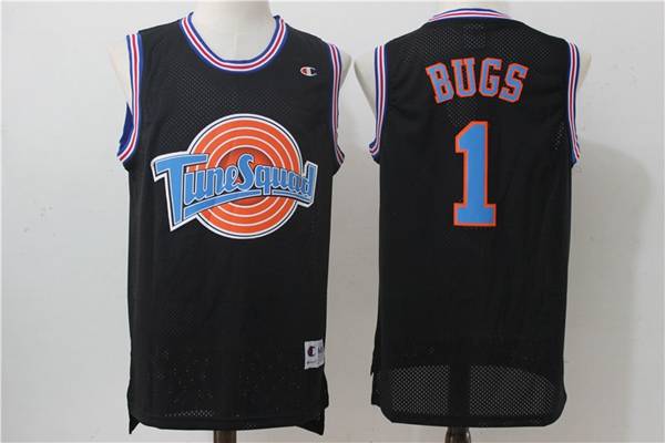 Movie Space Jam BUGS #1 Black Basketball Jersey (Stitched)